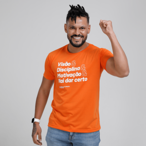 Camiseta Unissex - Visão e Disciplina - Laranja