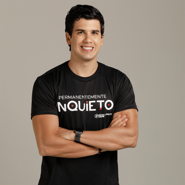 Camiseta Unissex - Permanentemente Inquieto - Preta